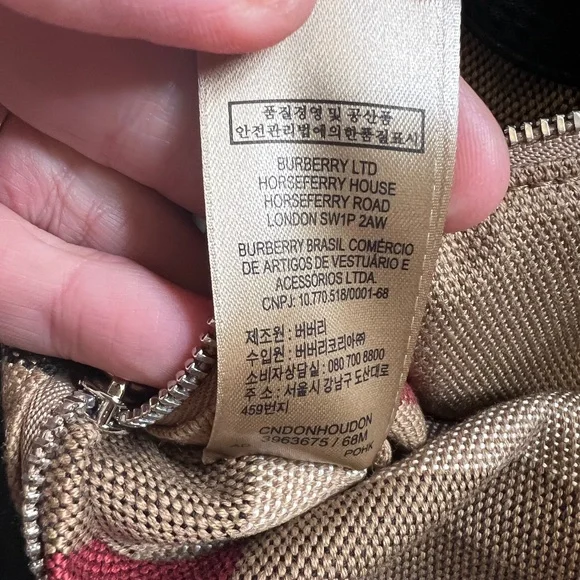 BURBERRY Maidstone Black Leather House Check Canvas Small Tote Bag - Picture 14 of 14